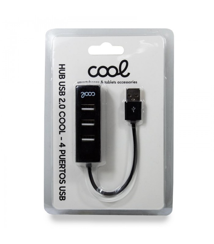 ADAPTADORUSB 2.0 Universal COOL 4 Puertos USB Negro
