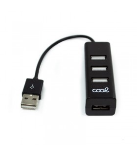 ADAPTADORUSB 2.0 Universal COOL 4 Puertos USB Negro