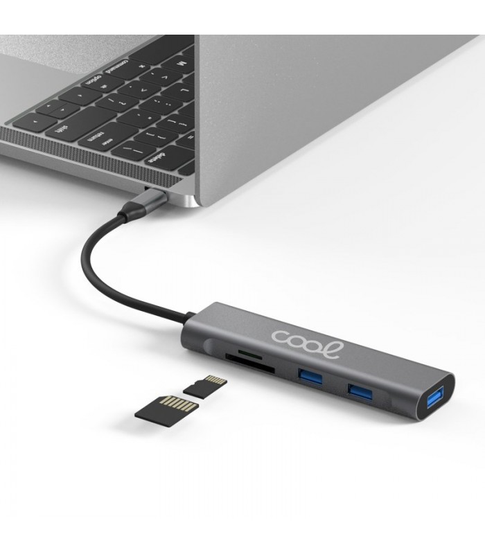 Hub Tipo-C Universal COOL 5 en 1 (3 x USB 3.0 + SD + Micro SD)