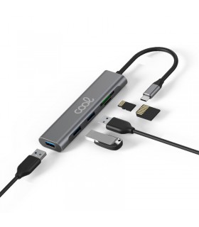 Hub Tipo-C Universal COOL 5 en 1 (3 x USB 3.0 + SD + Micro SD)