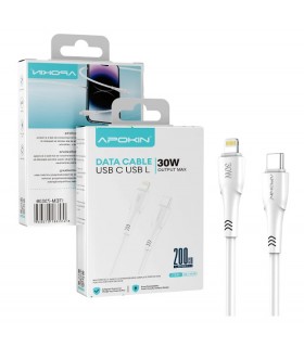 Cable Tipo-C a Lightning 30W 2 Metros Blanco