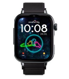 Reloj SaveWatch Plus 2 con GPS y llamada para Niños correa tela Negra