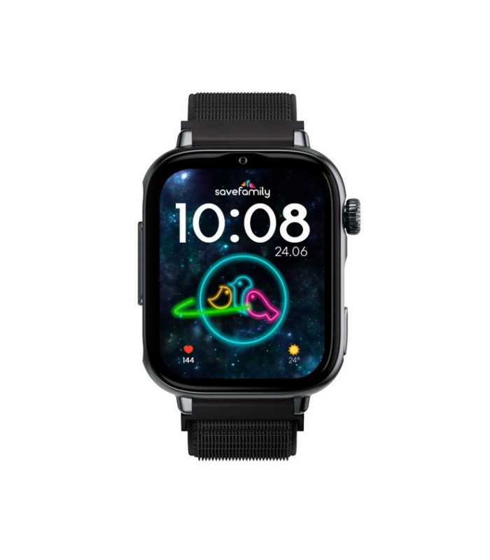 Reloj SaveWatch Plus 2 con GPS y llamada para Niños correa tela Negra