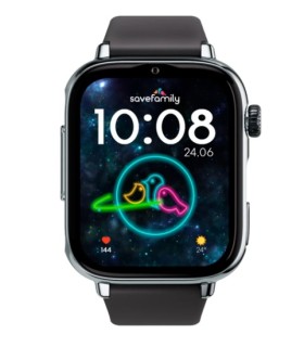 Reloj SaveWatch Plus 2 con GPS y llamada para Niños correa silicona Negra