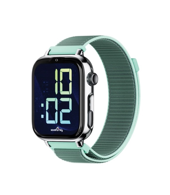 Reloj SaveWatch Plus 2 con GPS y llamada para Niños correa Tela Verde