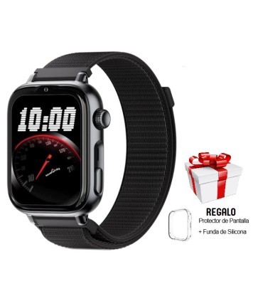 Reloj SaveWatch Plus 2 con GPS y llamada para Niños correa tela Negra