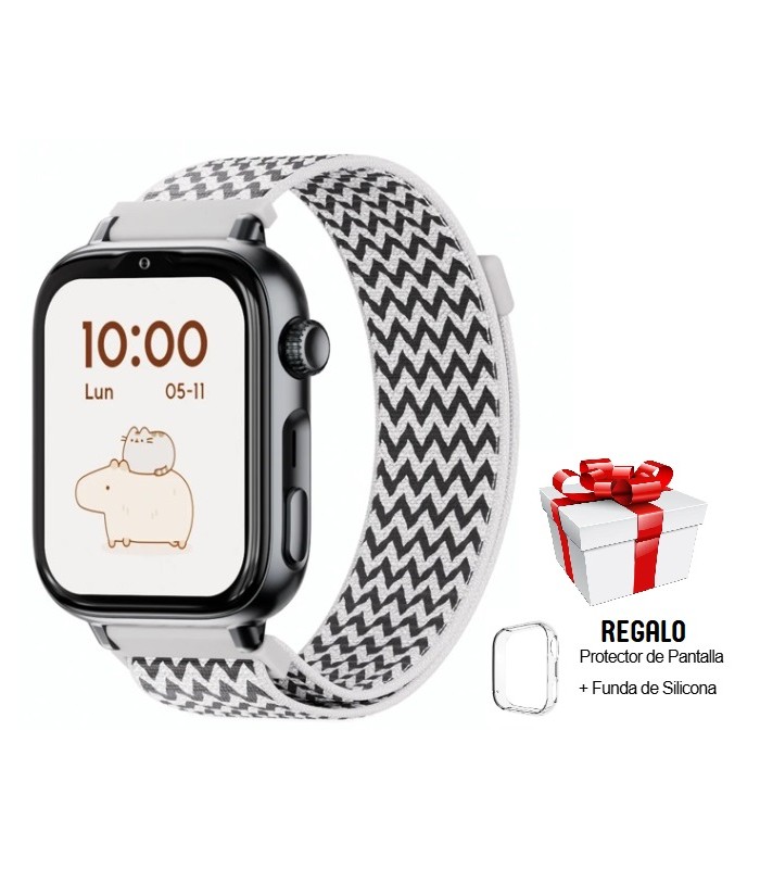 Reloj SaveWatch Plus 2 con GPS y llamada para Niños correa tela ZigZag