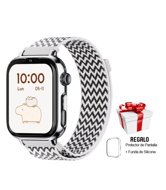 Reloj SaveWatch Plus 2 con GPS y llamada para Niños correa Tela ZigZag