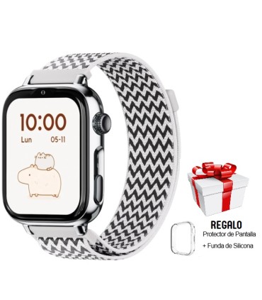 Reloj SaveWatch Plus 2 con GPS y llamada para Niños correa Tela ZigZag