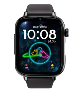 Reloj SaveWatch Plus 2 con GPS y llamada para Niños correa silicona Negro