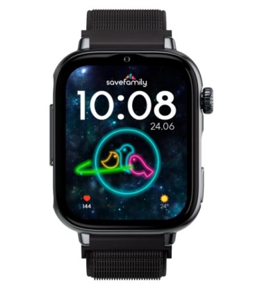 Reloj SaveWatch Plus 2 con GPS y llamada para Niños correa tela Negra