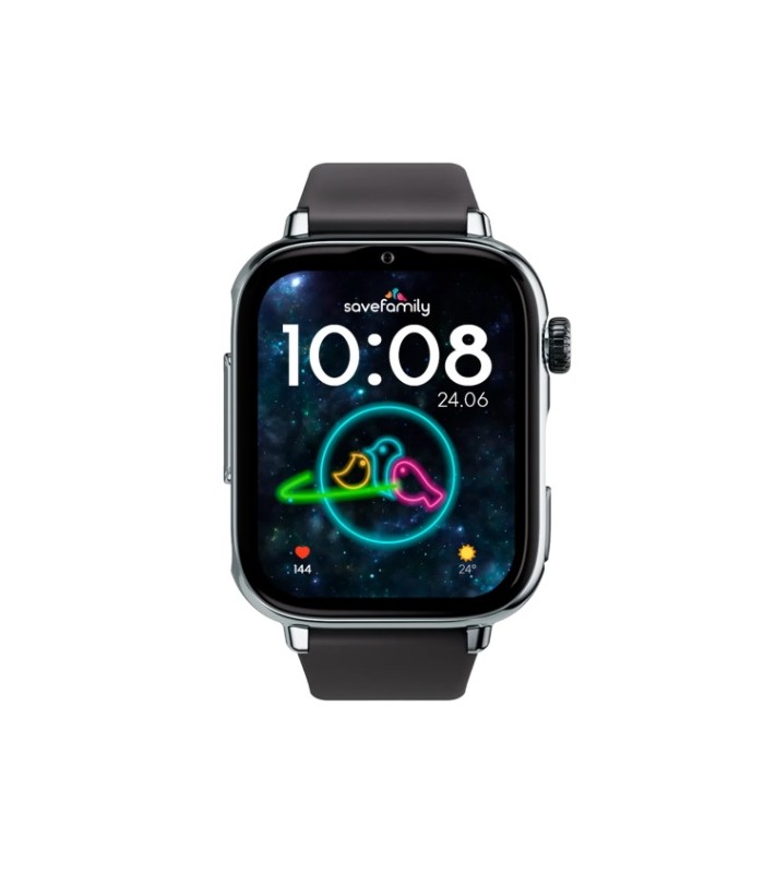 Reloj SaveWatch Plus 2 con GPS y llamada para Niños correa silicona Negra