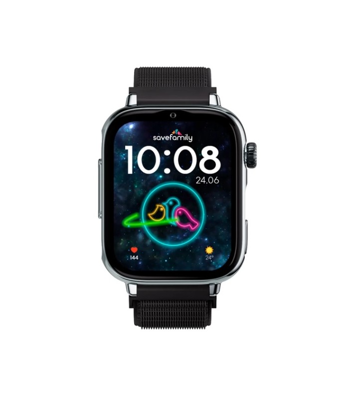 Reloj SaveWatch Plus 2 con GPS y llamada para Niños correa Tela Negra
