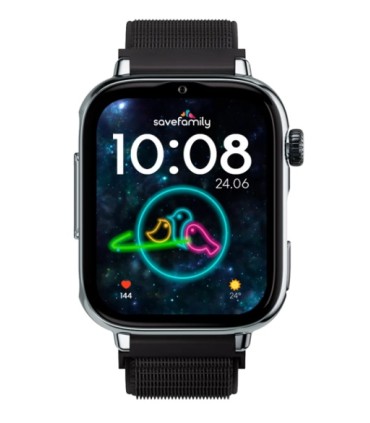 Reloj SaveWatch Plus 2 con GPS y llamada para Niños correa Tela Negra
