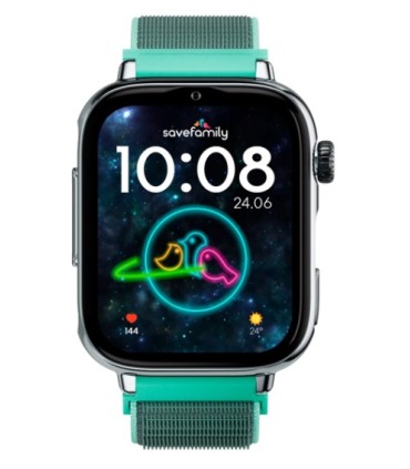Reloj SaveWatch Plus 2 con GPS y llamada para Niños correa Tela Verde