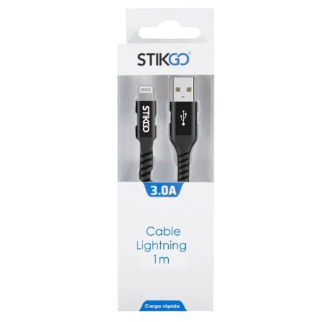 CABLE LIGHTNING (3A) - NEGRO (1m)