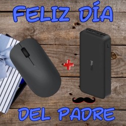 PACK DIA DEL PADRE RATÓN INALAMBRICO + POWERPBANK 20000MAH