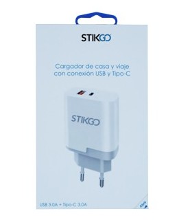 Cargador De Corriente USB 3.0A + TIPO C 3.0A PD 22.5W