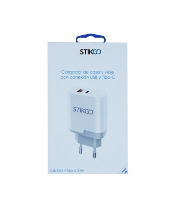 Cargador Pared USB 3.0A + TIPO C 3.0A