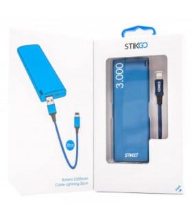 Bateria portátil Powerbank 3000mAH + Cable Lightning 20cm