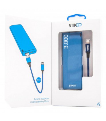 Bateria portátil Powerbank 3000mAH + Cable Lightning 20cm