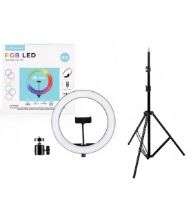 Aro de Luz RGB Multi Color 26CM 10" Soporte para Móvil + Tripode 2,1m
