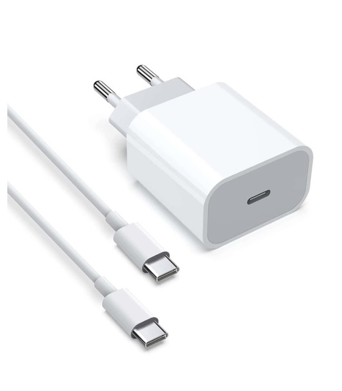 Cargador + cable TIPO - TIPO C PD 20W
