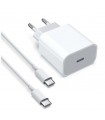 Cargador + cable TIPO - TIPO C PD 20W
