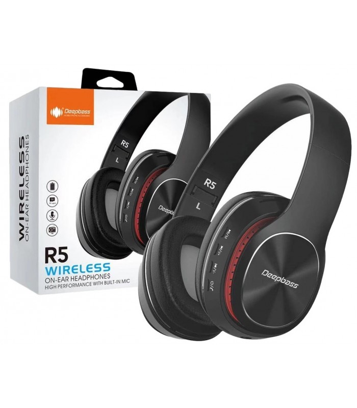 Auriculares Diadema inalámbricos Deepbass R5 Negro