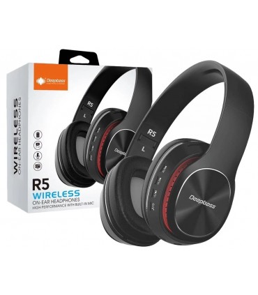 Auriculares Diadema inalámbricos Deepbass R5 Negro