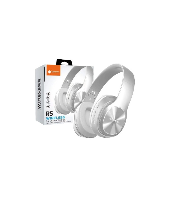 Auriculares Diadema inalámbricos Deepbass R5 Blanco