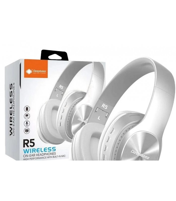Auriculares Diadema inalámbricos Deepbass R5 Blanco
