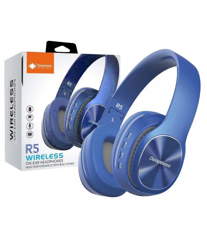 Auriculares Diadema inalámbricos Deepbass R5 Azul