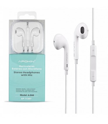 Auriculares estéreo con Micrófono Apokin Blanco
