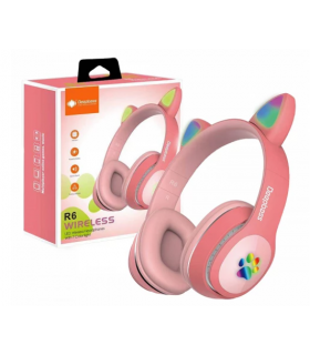 Auriculares inalámbricos Deepbass R6 con Orejas Rosa