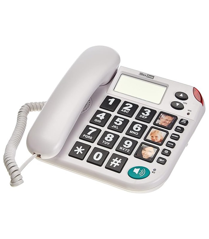 TELÉFONO MAXCOM KTX480- Teléfono Fijo, Color Blanco