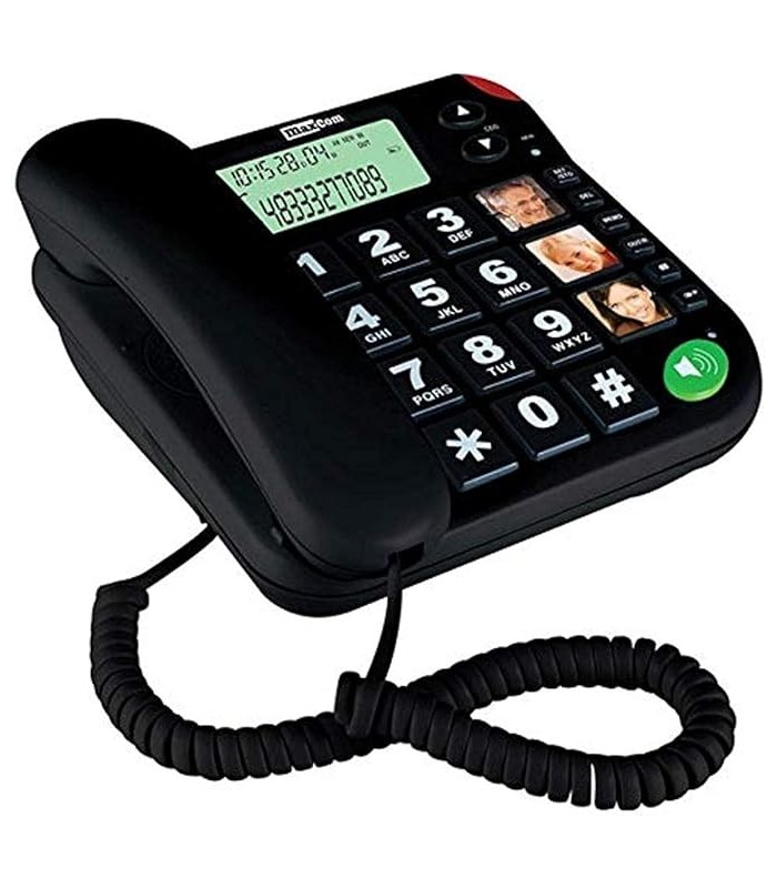 TELÉFONO MAXCOM KTX480- TELÉFONO FIJO, COLOR NEGRO
