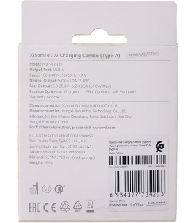 Cargador Xiaomi 67W Charging Combo Tipo C