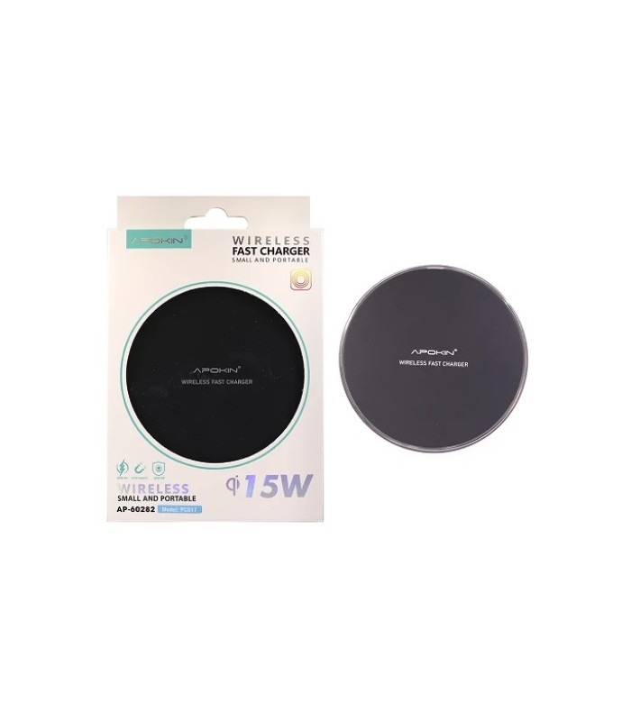 Cargador Inalámbrico QI 15W Carga Rápida Negro