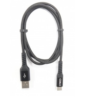 CABLE MICRO UBS A TIPO-C (3A) 1m NEGRO