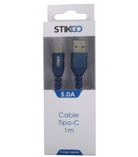 CABLE MICRO USB A TIPO-C (5A) 1m AZUL