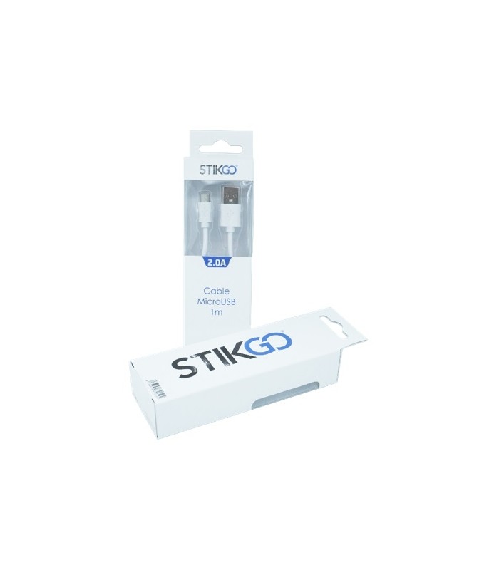 CABLE USB 2.0 A MICRO USB (2A) 1m BLANCO