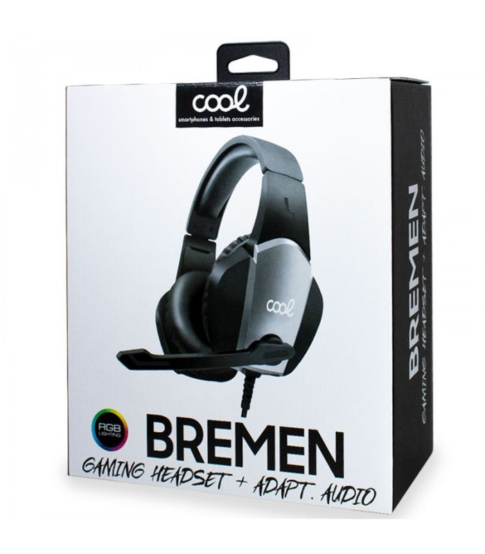AURICULARES STEREO PC/PS4/PS5/XBOX GAMING BREMEN ILUMINACION + ADAPT AUDIO