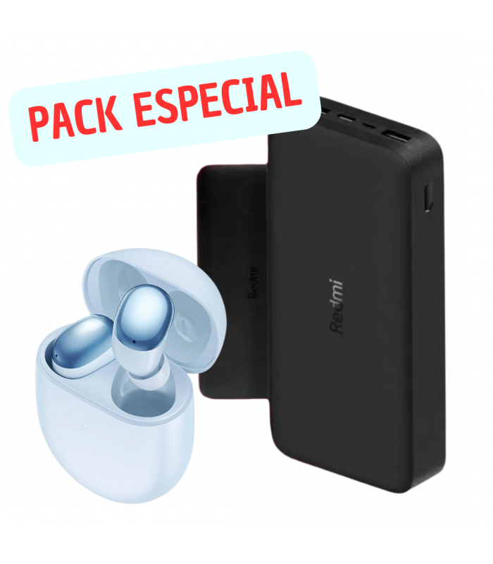 PACK AURICULARES BUDS 4 + POWERBANK 2000MAH